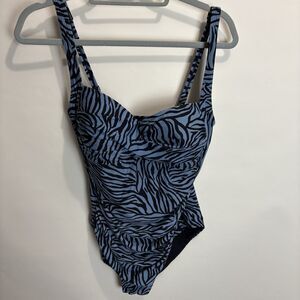 bond-eye Australia swimwear one piece Women’s Size 10 D/DD Cup Blue Black Zebra